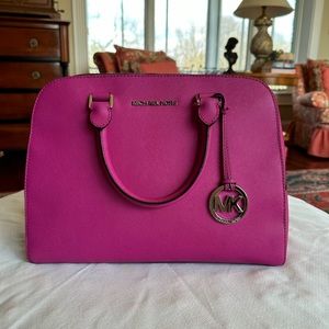 Michael Kors Saffiano leather satchel fuschia - limited edition.